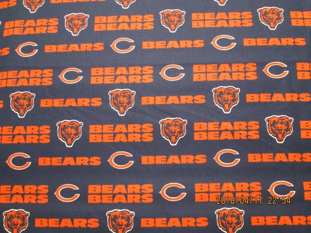 CHICAGO BEARS NFL 100% COTTON 1 /2 YARD PIECE BRAND NEW DESIGN “GO BEARS”