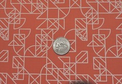 100% Cotton Andover White Geometric Designs on Paprika Background – By the Yard