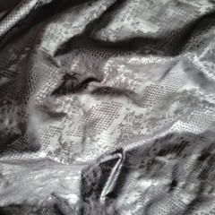 Sueded Black on Black Snakeskin Reptile Print Brushed Knit – Designer Overstock!