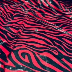 Red Zebra Animal Print 4-Way Stretch Fabric 60″Wide Swimsuit Spandex By The Yard
