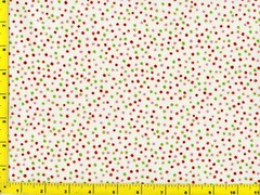 Red Pink & Green Dots on Off White By The Yard CSHCIR04330
