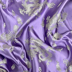 Arisa LAVENDER Dragon Brocade Chinese Satin Fabric for Cheongsam/Qipao, Apparel