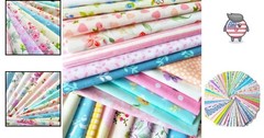Durable Floral Cotton Fabric Precuts – 50 Sheets, 10×10 Inches for Crafting Joy