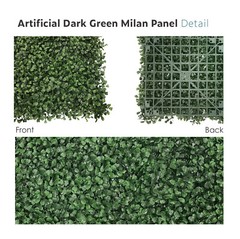 20″x20″ Artificial Boxwood Mat Wall Hedge Decor Ties Fence Panel Dark Green