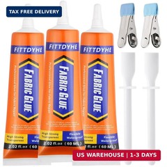 3Pcs Fabric Glue Permanent, 60 ML Washable Clear Clothing Glue, Super Fabric Glu