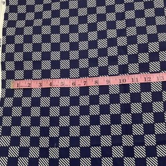 5 Yards JoAnn Cotton Fabric Blue White Check Diagonal Stripe 5 5/8 yds x 44 In