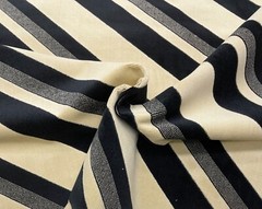 LJ GROUNDWORK SERENO STRIPE MALT ONYX BLACK VELVET FABRIC BY 1/2(0.5) YARD 50″W
