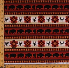 Cotton Southwest Tuscon Buffalo Western Fabric Print by the Yard D366.40