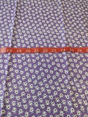 Jo-Ann Cotton Fabric Purple White Floral Print 35×43 Inches