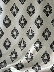 Material Fabric Upholstery Drapery 10 Yards Gray Black Geometric Pattern Boho