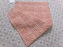 Vtg Chenille Bedspread Fabric 14×19″ Blush Pink Starburst Quilt Material