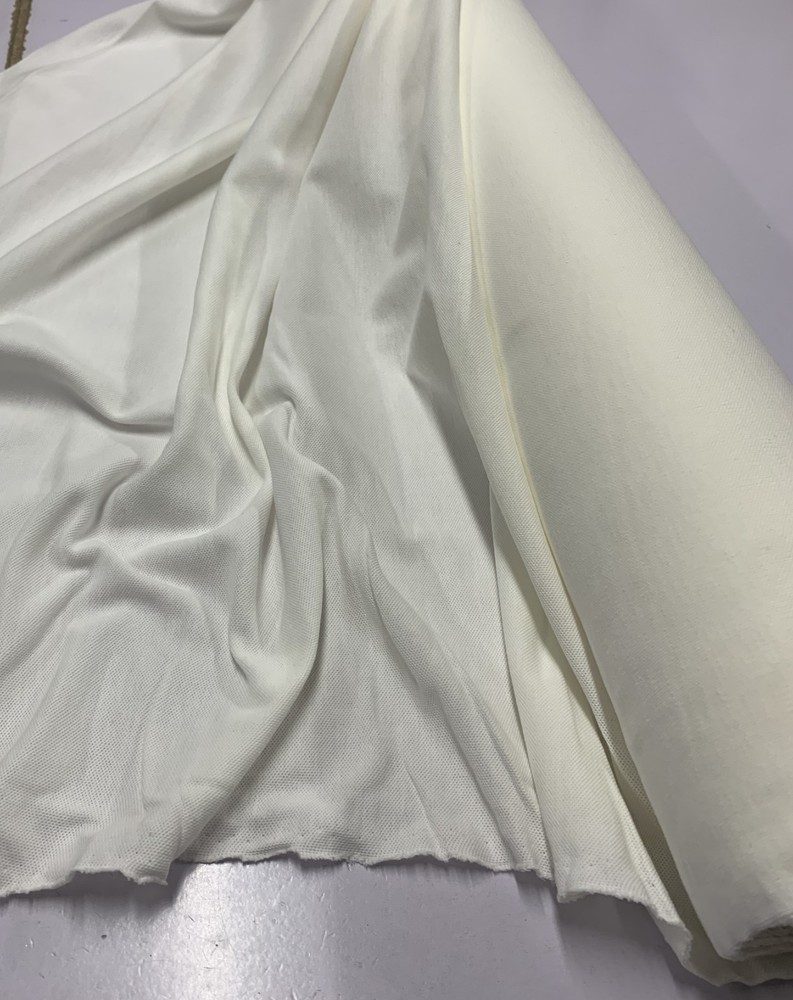 CLEARANCE 10 METRES – OFF WHITE PIQUE POLYCOTTON KNIT FABRIC: 150CM WIDE : HM-2