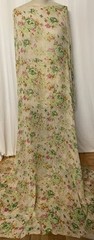 100% Silk Vibrant Multi Color Floral Lurex Chiffon Fabric 2 Yds Long 46 ” Wide