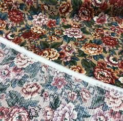 Stanley King Fabricut Vintage Red Green Blue Floral Fabric By The Yard