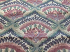 Floral Ikat Vintage Home Decor Fabric 66″ x 20″ one remnant piece Multi-color