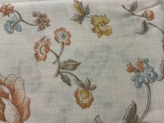 VIP Cranston Print Works Fabric Floral On Cream Cotton Blend 2yds X 44in