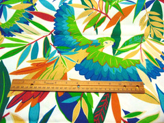 2013 Richloom Cotton Canvas Style Fabric Jungle/Macaw Birds 1yd x 56″