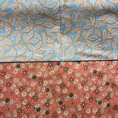 Scattered Coral Flower 100% Cotton Fabric BTHY – by the half yard FREE USA SHIP