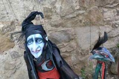 Czech Folk Art Puppet Black Wizard – Handmade Original Puppet