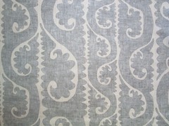 TOTEM from Lewis & Wood Linen Blend Fabric Slate blue grey on Ivory 40″ ++++