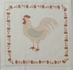 Vtg~Country Classics Prairie by Ameritex ~”Rooster”~ Cotton Fabric ~ 8″x7.75″