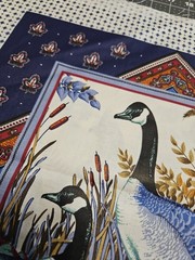 VIP CRANSTON GAME BIRD GEESE PILLOW PANEL FABRIC CABIN COUNTY DECOR BLUE 17X22