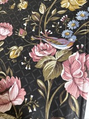 Vintage NOS Floral Print Fabric 2 Yards 45″ Wide Medium Weight Cotton? Unused