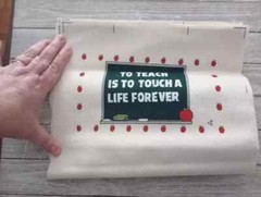 school teacher tote bag fun fabric 8 x 4.5 inch 1pc new