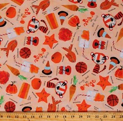 Cotton Things that are Orange Goldfish Orange Fabric Print by Yard D788.92