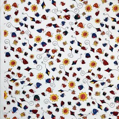 Summertime Fun Fabric Sun Kite Bug Extra-Wide BY THE YARD Kids Fabric 100%Cotton