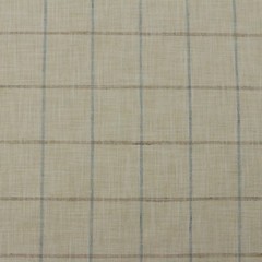 BALLARD DESIGNS ALBANY SAND FRENCH BLUE WINDOWPANE MULTIUSE FABRIC 1.7 YARD 54″W
