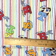 Baby Looney Tunes Characters Alphabet Warner Brothers Fabric 44″ w x 54″ long