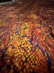 Fabric by the YARD orange, black and yellow snake skin ployester and elastane