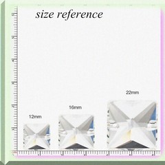 50 Clear Square Rhinestone Beads 12mm