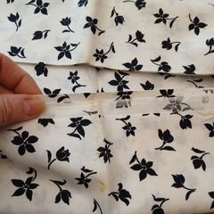 Vintage Coordinating Cotton Fabrics Black/White Solid & Print 4+ Yards NOS