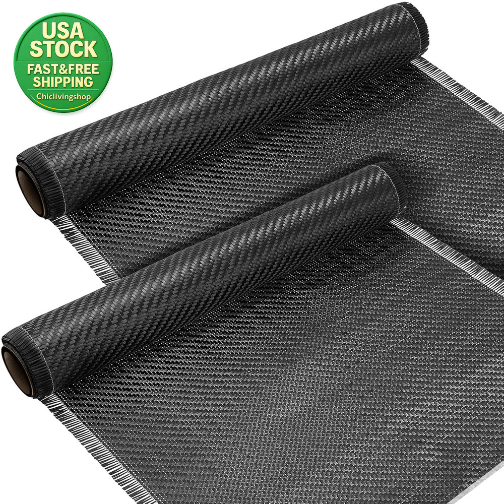 Carbon Fiber Fabric Roll 2X2 Twill Weave 3K 6.5Ft X 12 Inch 2 Rolls