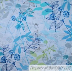 BonEful FABRIC FQ Cotton Quilt VTG Cream Brown Flower Bird Tree Branch Butterfly