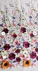 Colors Beautiful Big Sizes 3D Flowers Dress Lace Fabric White Tulle Embroidered