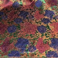 Red Copper Blue Green Jacquard Metallic Brocade Fabric 58” Width By The Yard