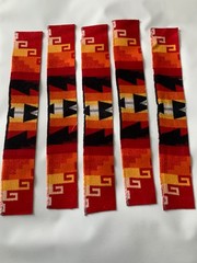 19 Genuine Pendleton Wool Fabric Remnant Strips Scrap Craft 3.5” X 23” Red Aztec