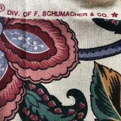 Vtg Waverly Pinehurst Linen Jacobean Floral Decorator Upholstery Fabric 4 yd 12″
