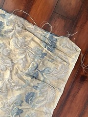 56” X 102” Fabric Remnant Floral Damask Craft Projects Blue Gold Ombre