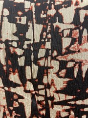 100% Silk Crinkled Crepe De Chine Abstract Motif Print Fabric By Yards 45″ Wide