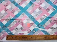 2x 40s 50s Geometric Colorblock Cotton Sewing Fabric 33″ X 1.9. & 1.6yds FLAWS