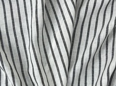 100% Linen Woven Fabric 51~52″ Wide 1 Yard Pre Cut Simple Stripe Black 6386