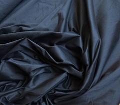 Black 100% Silk DUPIONI Fabric