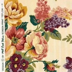 Vintage Mill Creek Floral GARDEN Pastel Yellow Cotton Drapery Pillow Fabric BTY