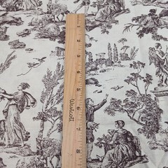 1 Yard Printed Cotton Fabric 44″ Lightweight Tan Dark Brown Antique Theme Angel
