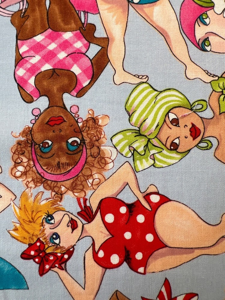 Fabric -RARE Vintage 2005 Loralie Harris Design Bathing Beauties 32.5 L x 19.5 W