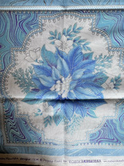 Kaufman Holiday Flourish Fabric Panel 24″ x 44″ Blue Silver Purple Christmas